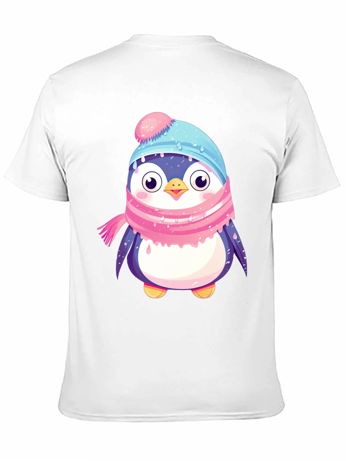 Cute Penguin Winter Hat Scarf T-Shirt