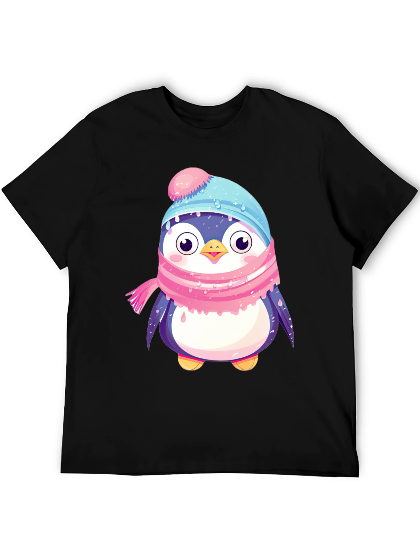 Cute Penguin Winter Hat Scarf T-Shirt