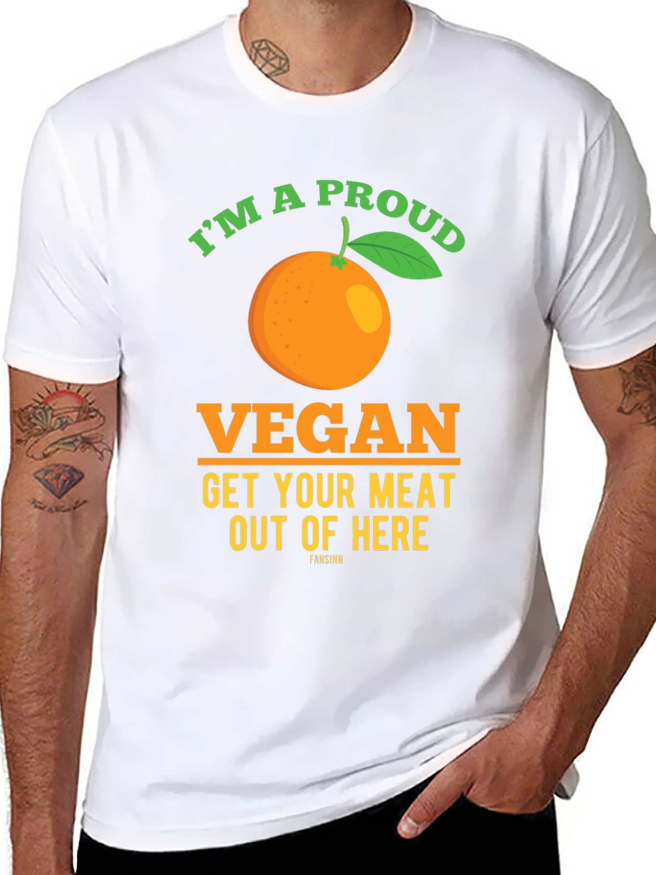 Proud Vegan T-Shirt - Orange Graphic Tee