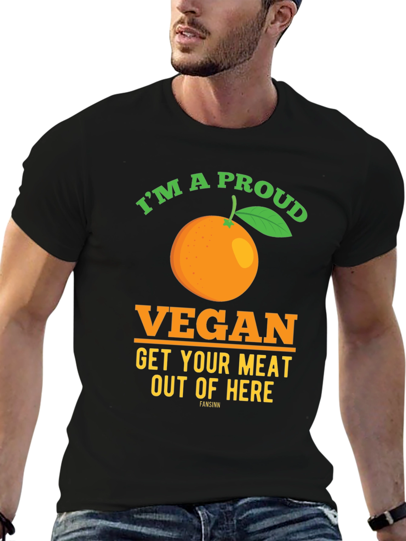 Proud Vegan T-Shirt - Orange Graphic Tee