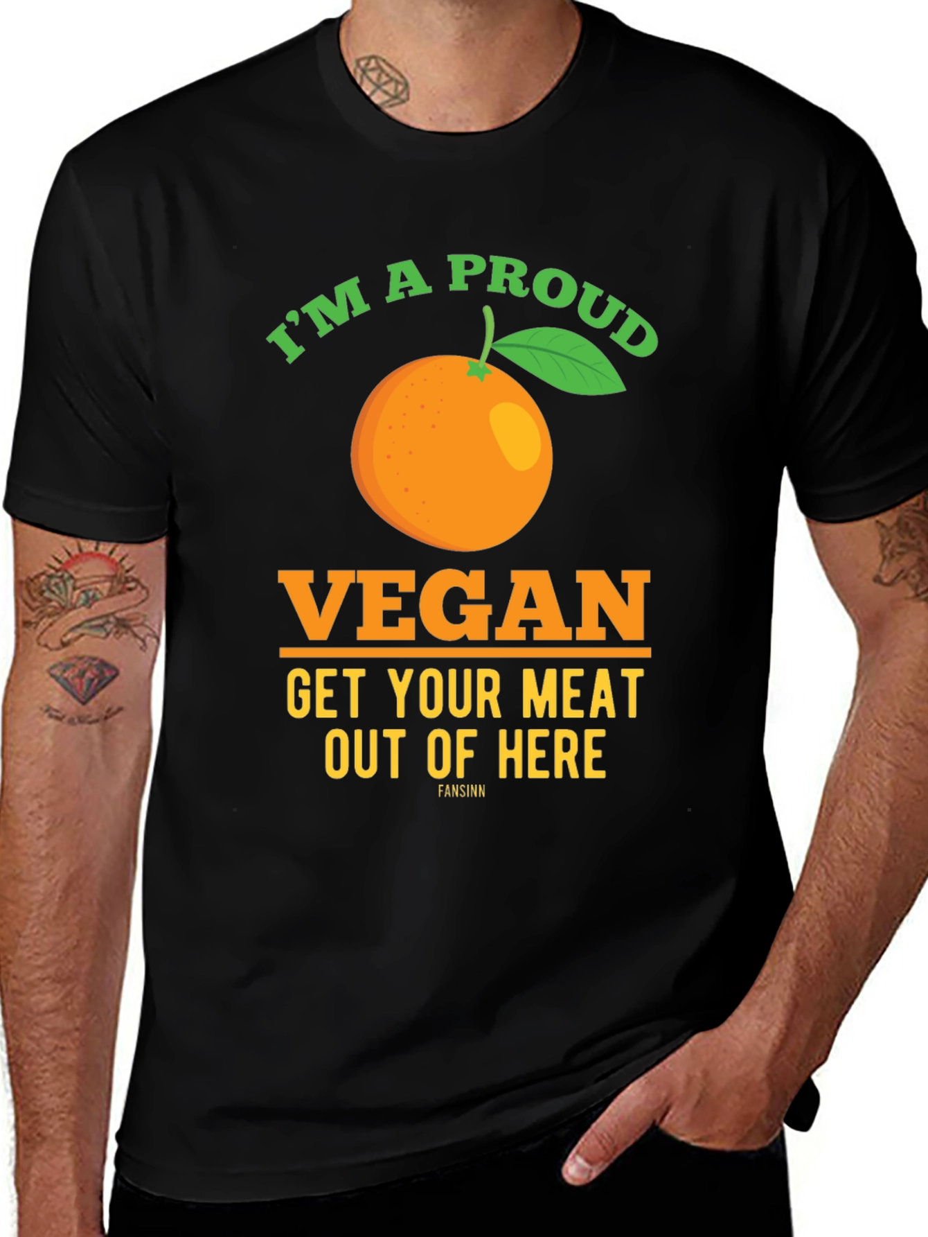 Proud Vegan T-Shirt - Orange Graphic Tee