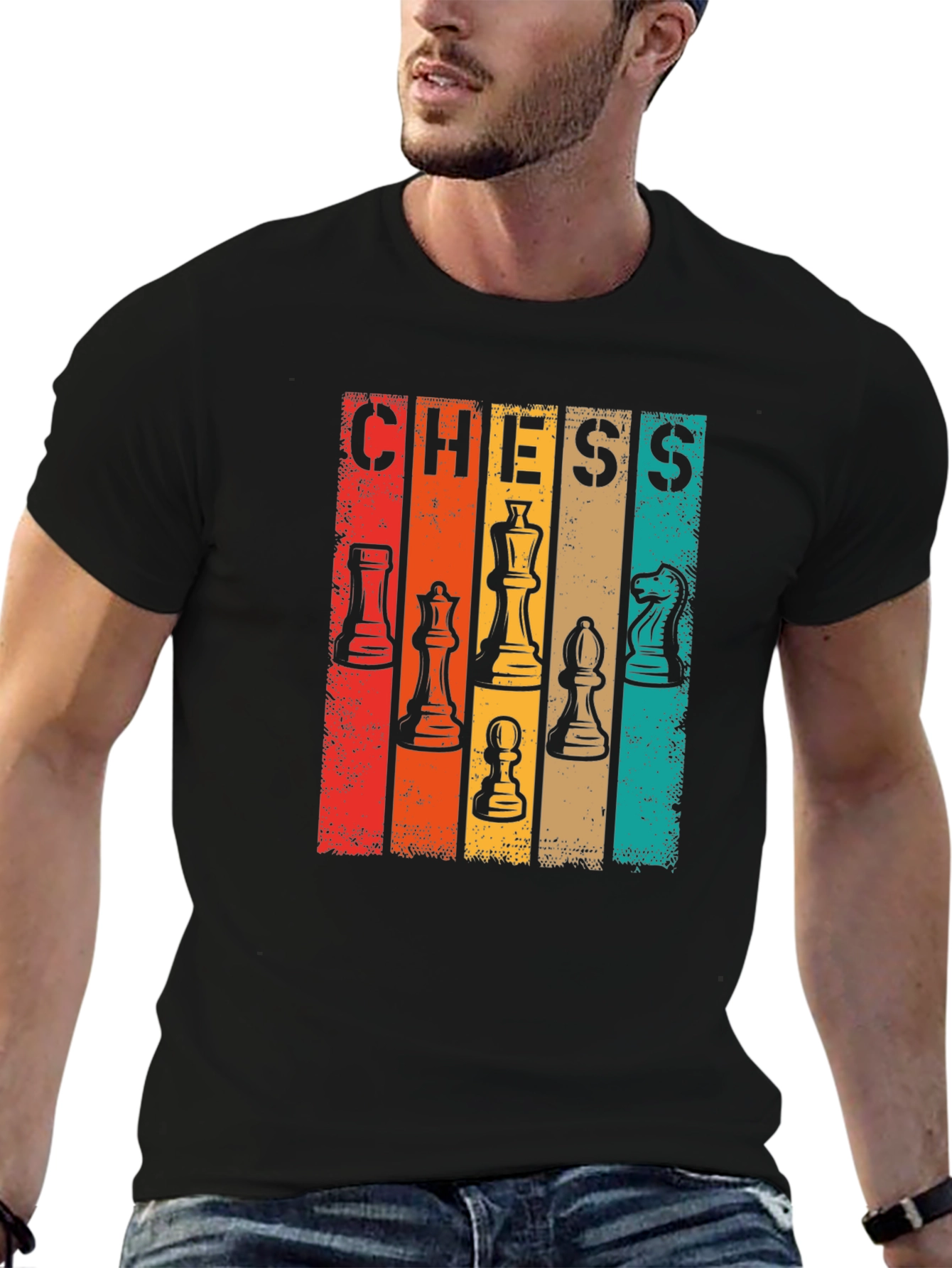 Retro Chess Piece Graphic T-Shirt