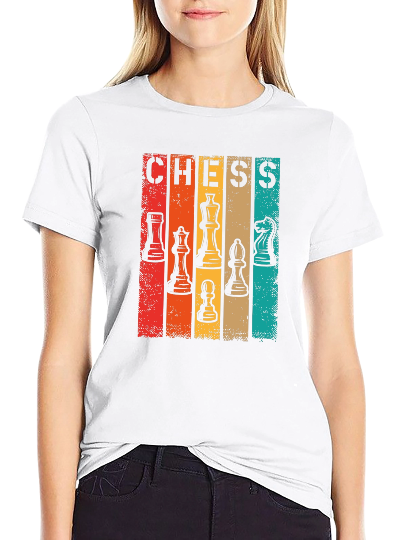 Retro Chess Piece Graphic T-Shirt