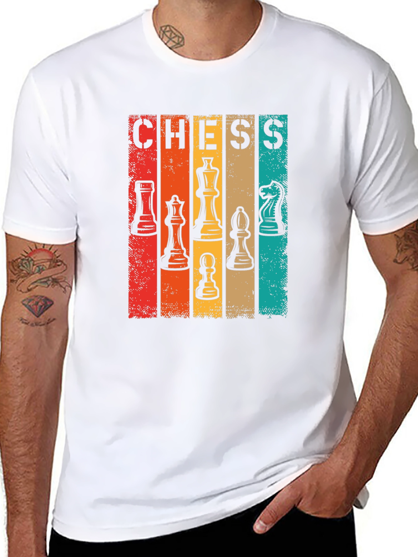 Retro Chess Piece Graphic T-Shirt