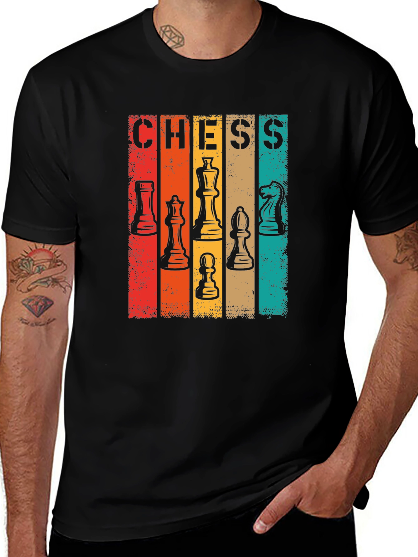 Retro Chess Piece Graphic T-Shirt