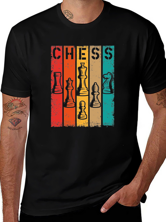 Retro Chess Piece Graphic T-Shirt