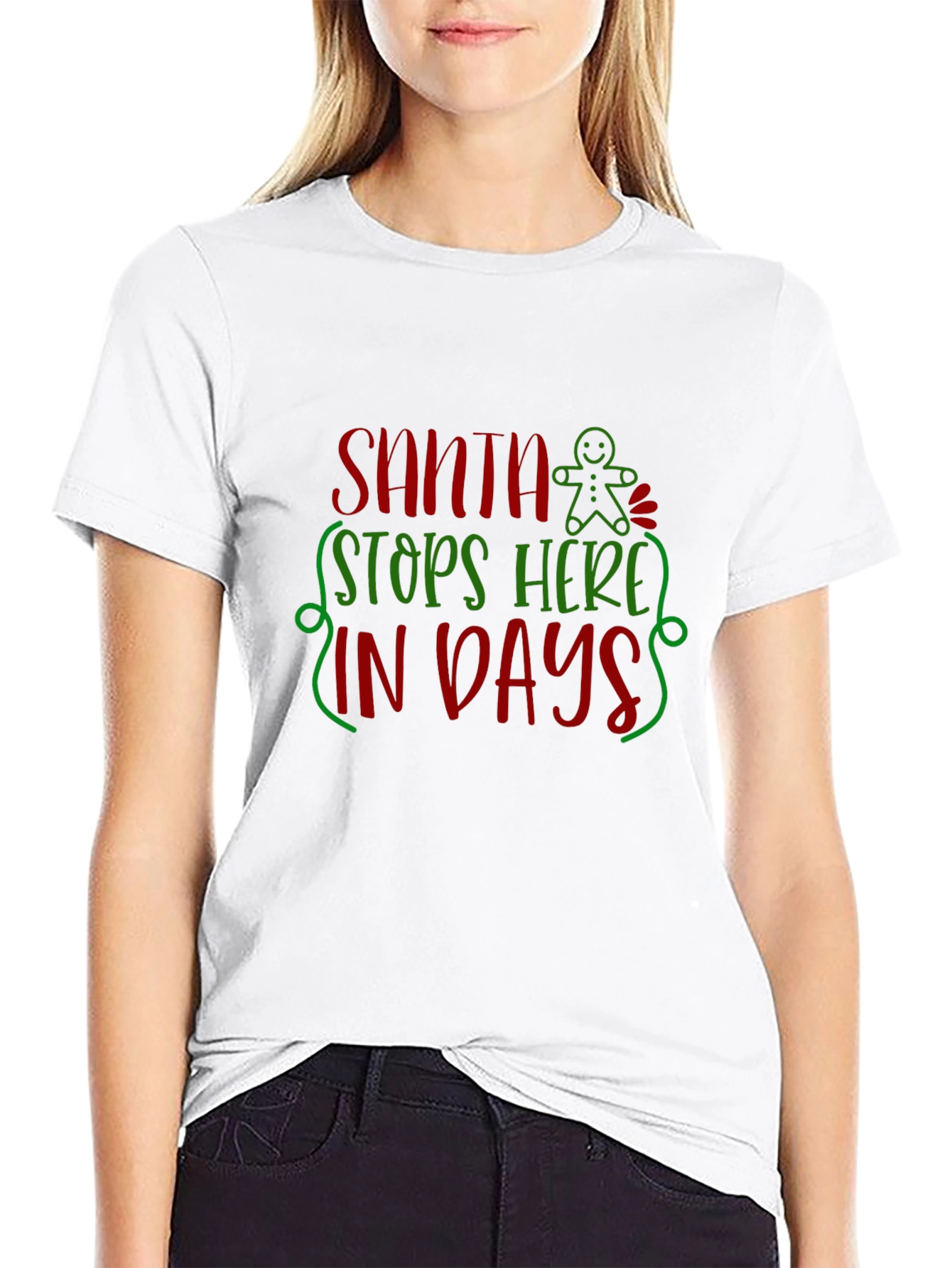 Santa Stops Here Christmas Graphic Tee