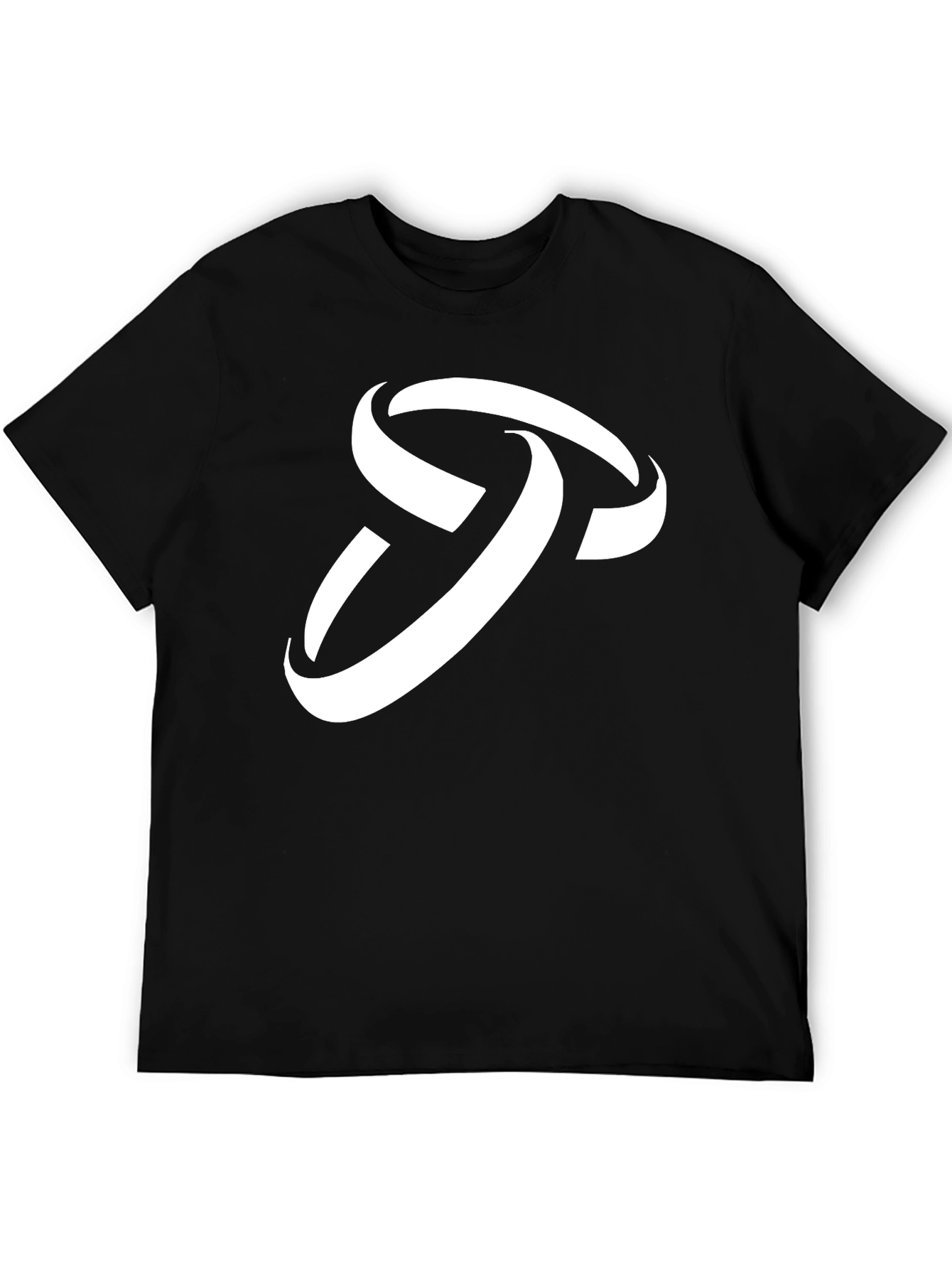 Stylish Black T-Shirt with Abstract White Logo