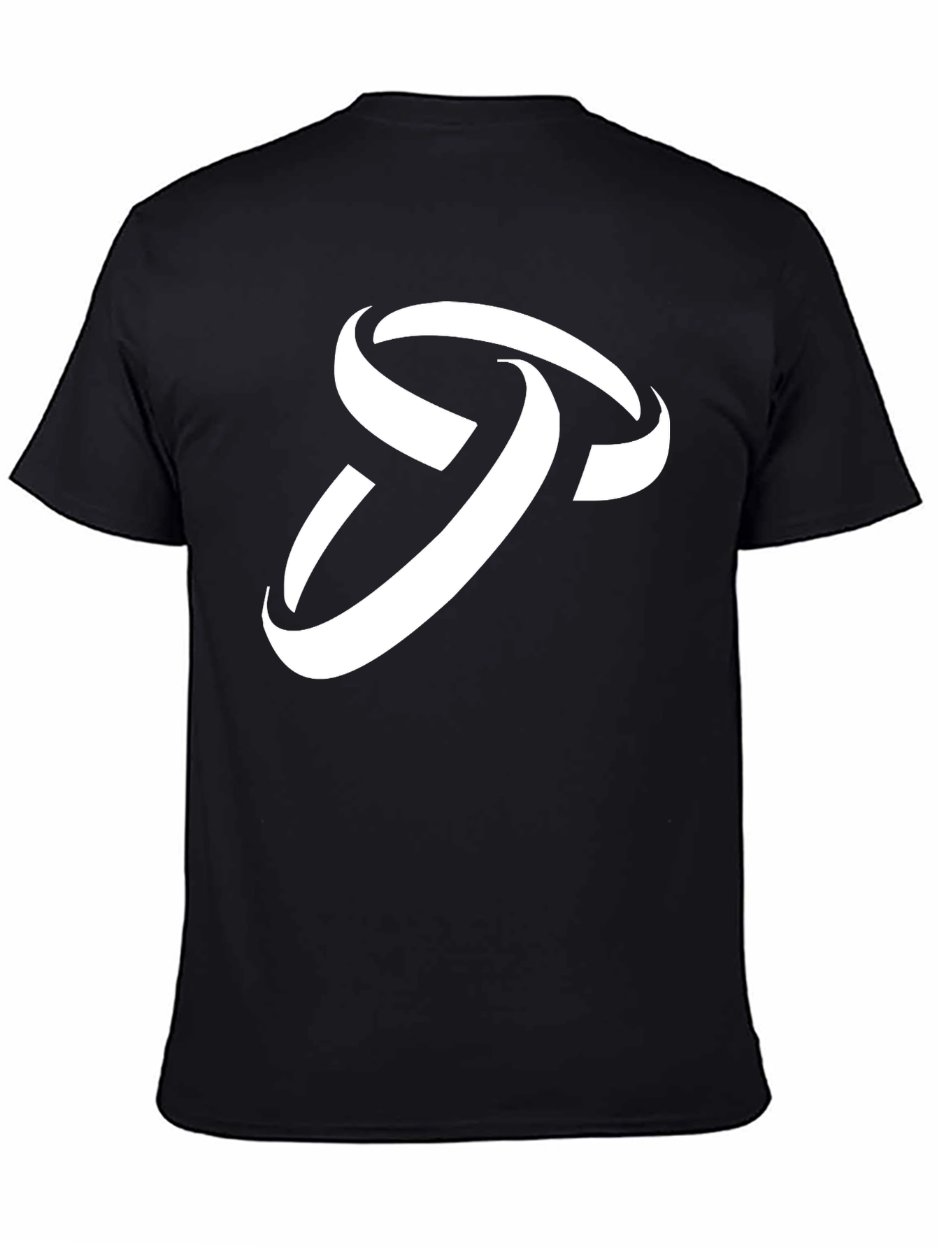 Stylish Black T-Shirt with Abstract White Logo