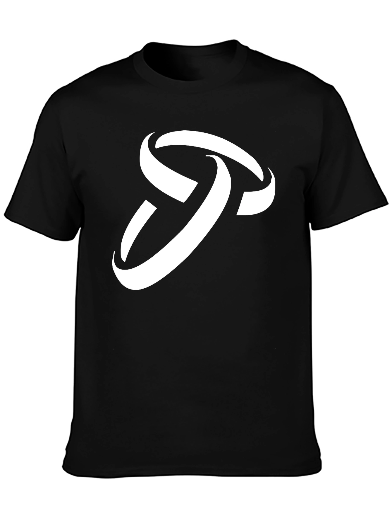 Stylish Black T-Shirt with Abstract White Logo