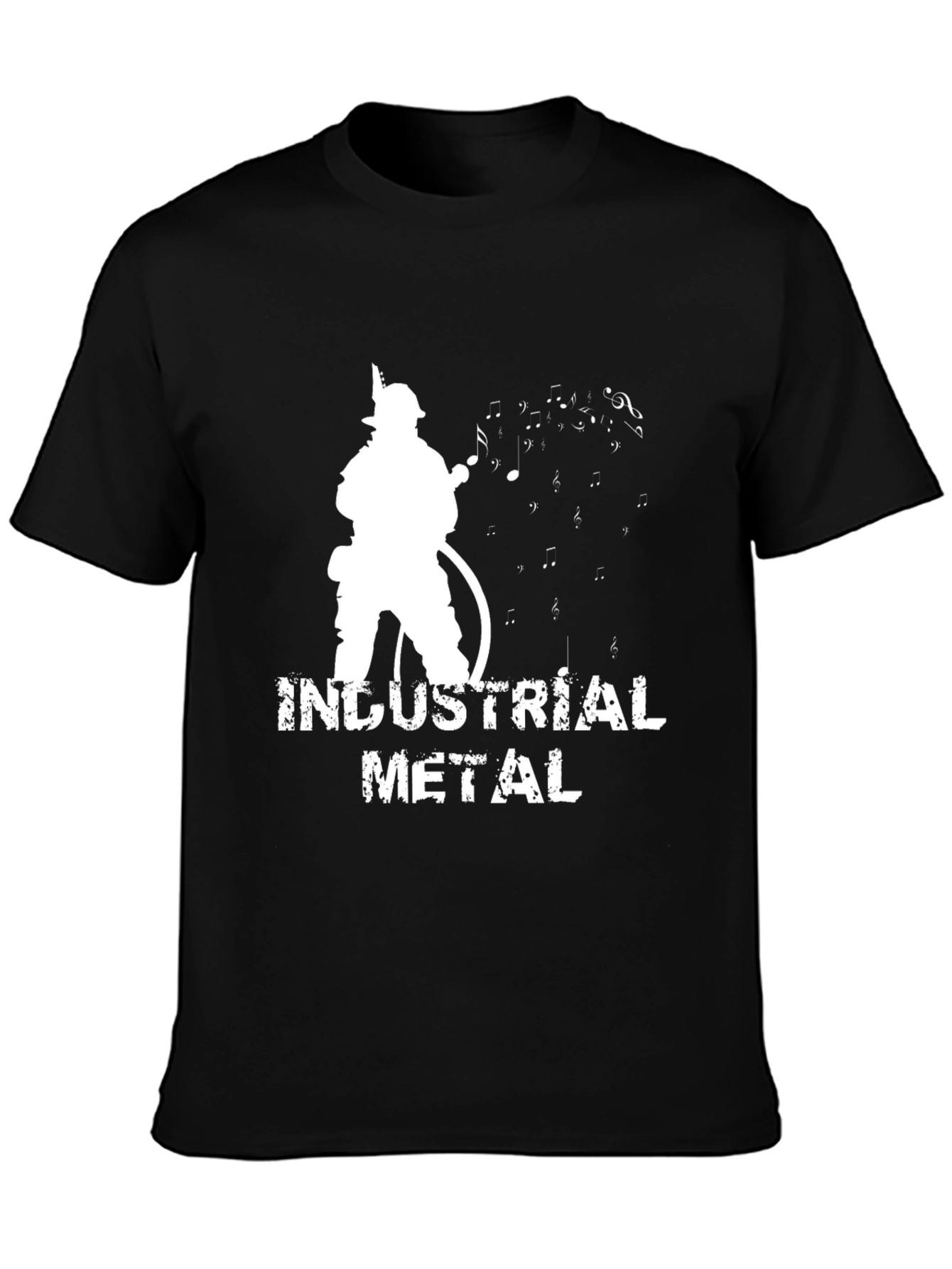 Industrial Metal Firefighter Music Black T-Shirt
