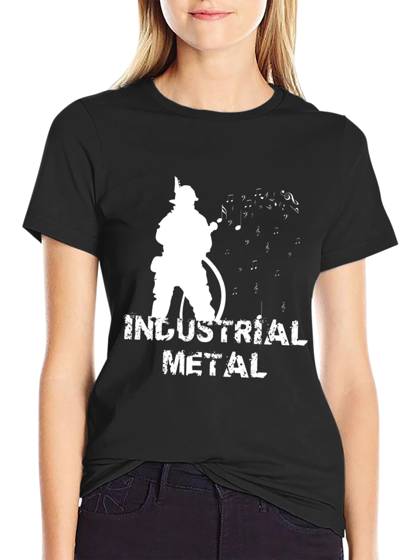 Industrial Metal Firefighter Music Black T-Shirt