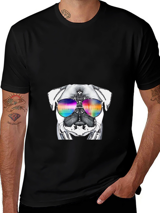 Cool Dog T-Shirt - DJ Pug with Headphones & Sunglasses