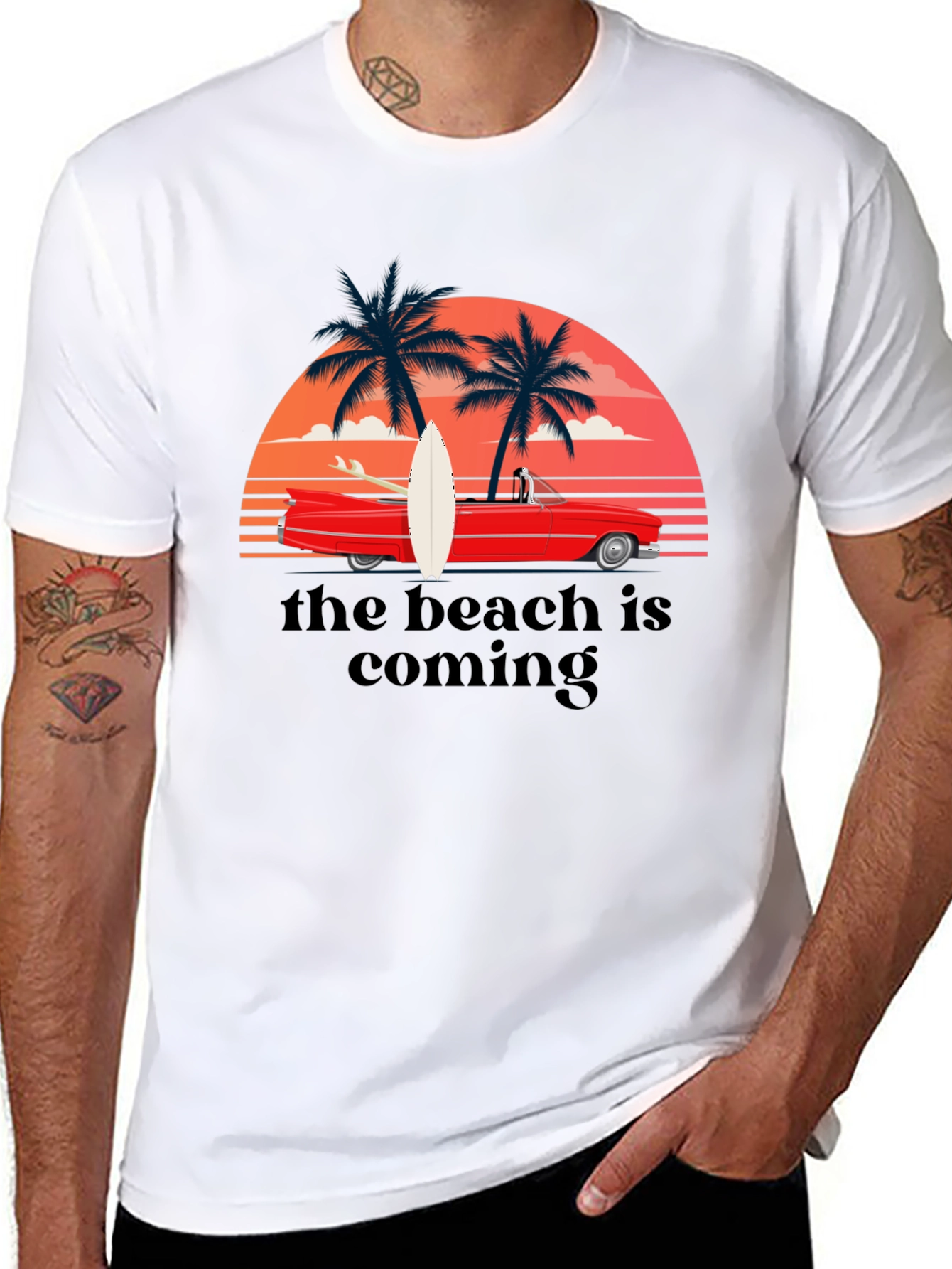 Beach is Coming Graphic T-Shirt