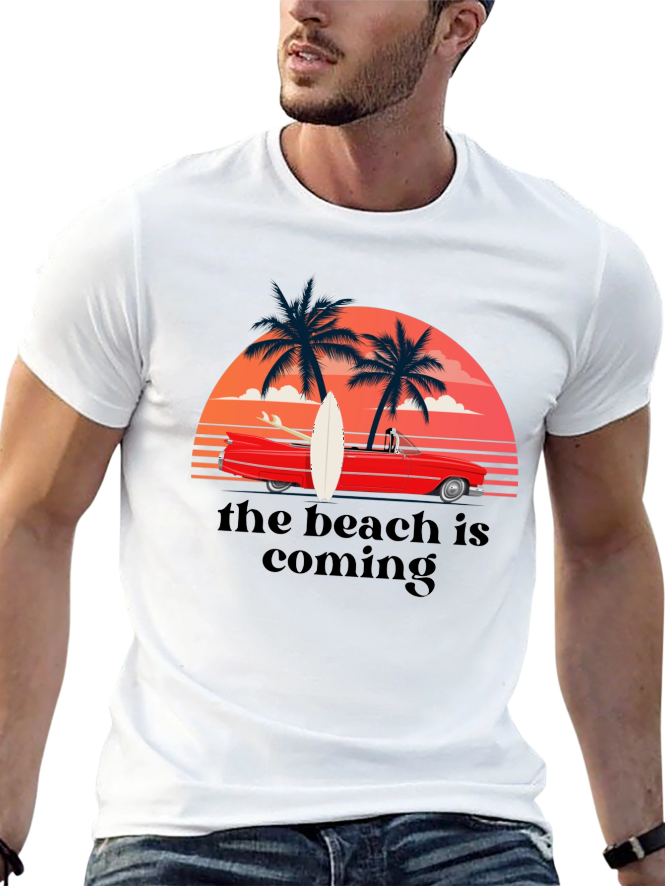 Beach is Coming Graphic T-Shirt
