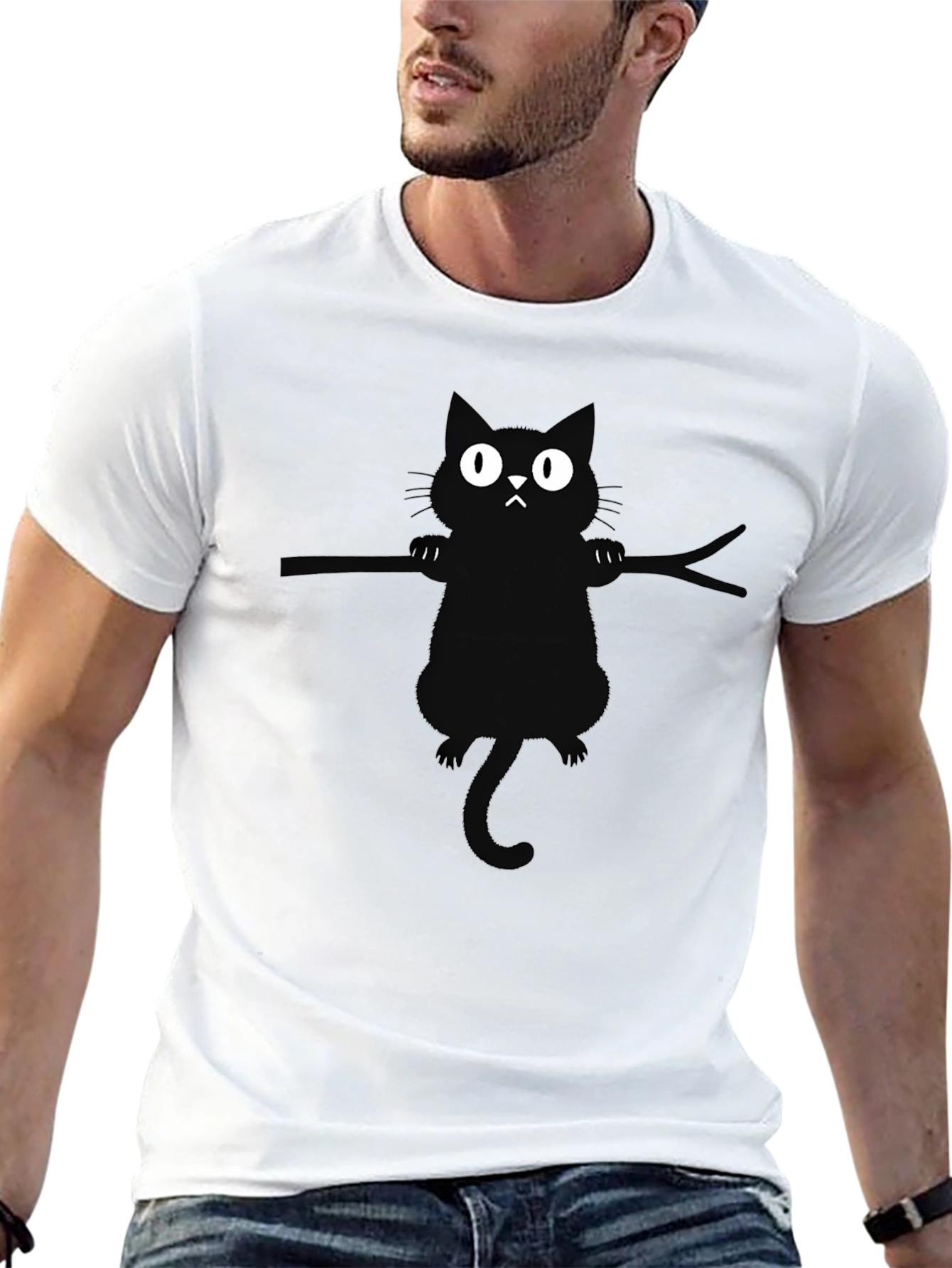 Black Cat Branch Graphic T-Shirt