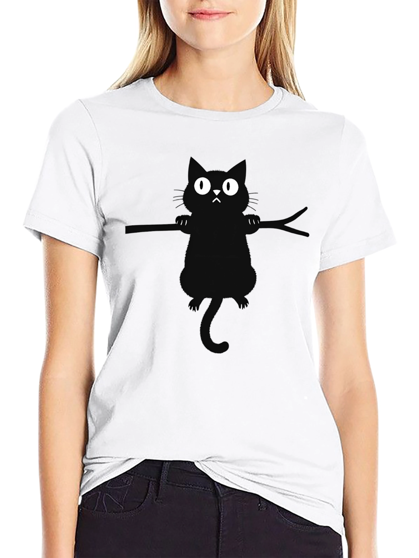 Black Cat Branch Graphic T-Shirt