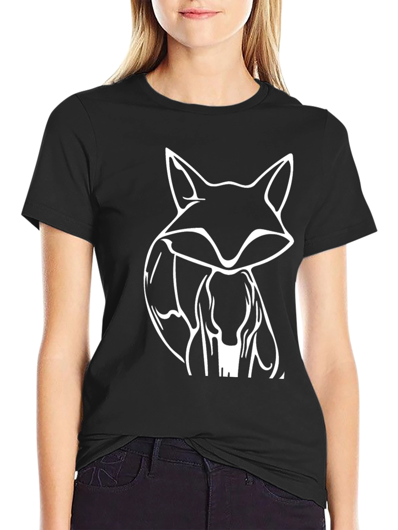 Fox Graphic Tee - Stylish Black T-Shirt