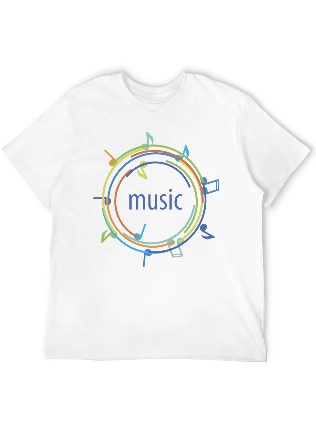 Music Notes Graphic Print T-Shirt - Black