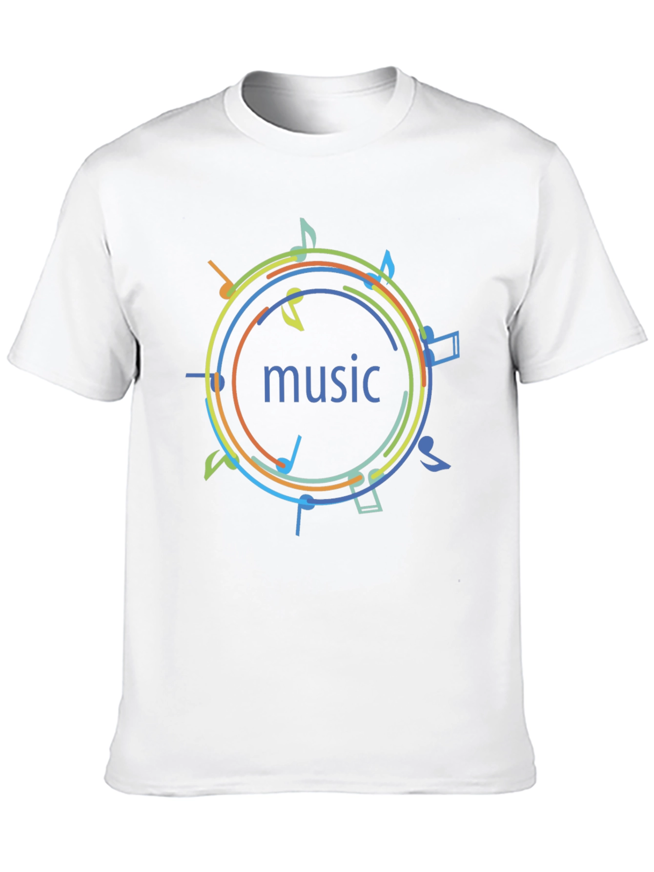 Music Notes Graphic Print T-Shirt - Black