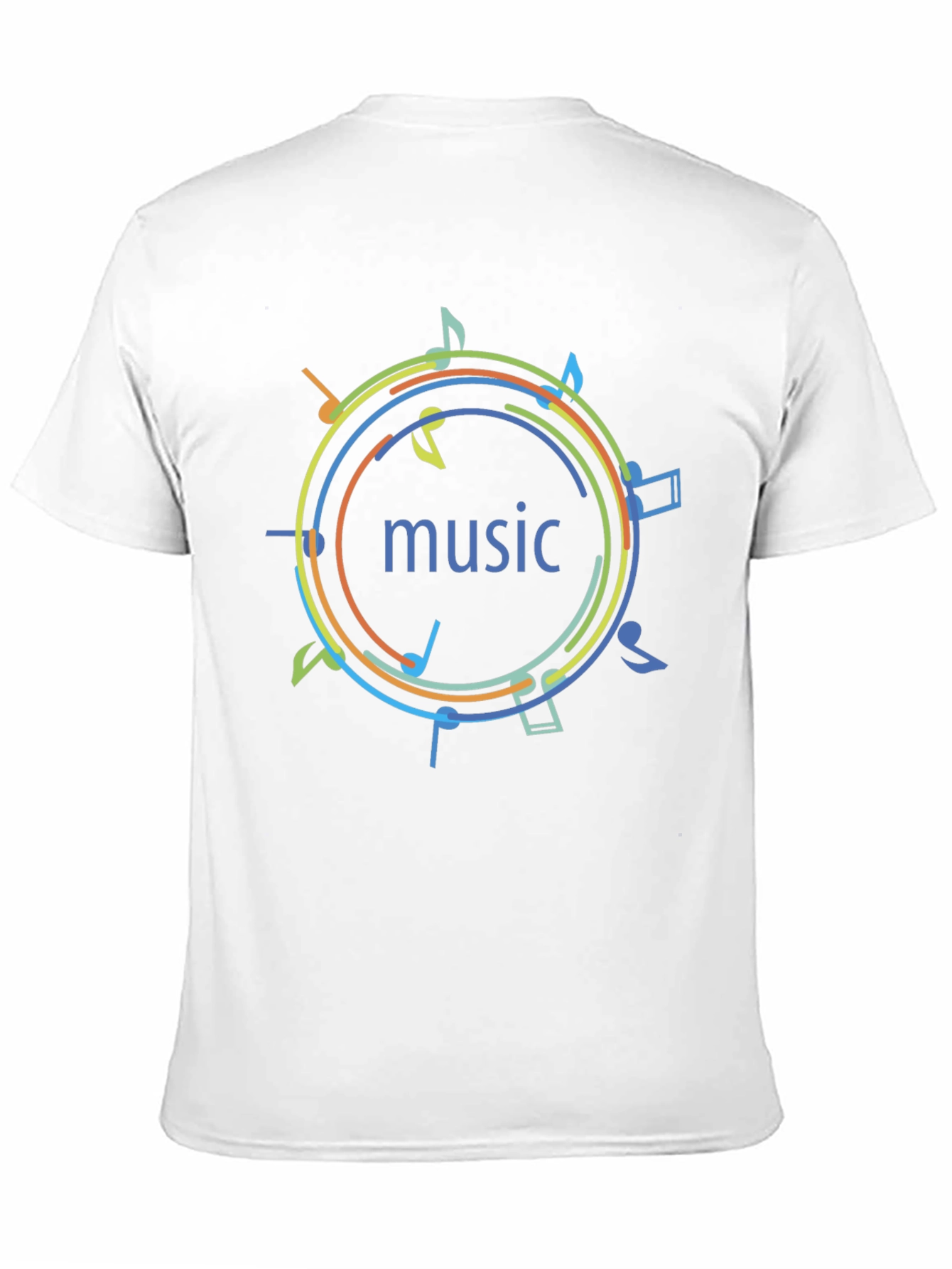 Music Notes Graphic Print T-Shirt - Black