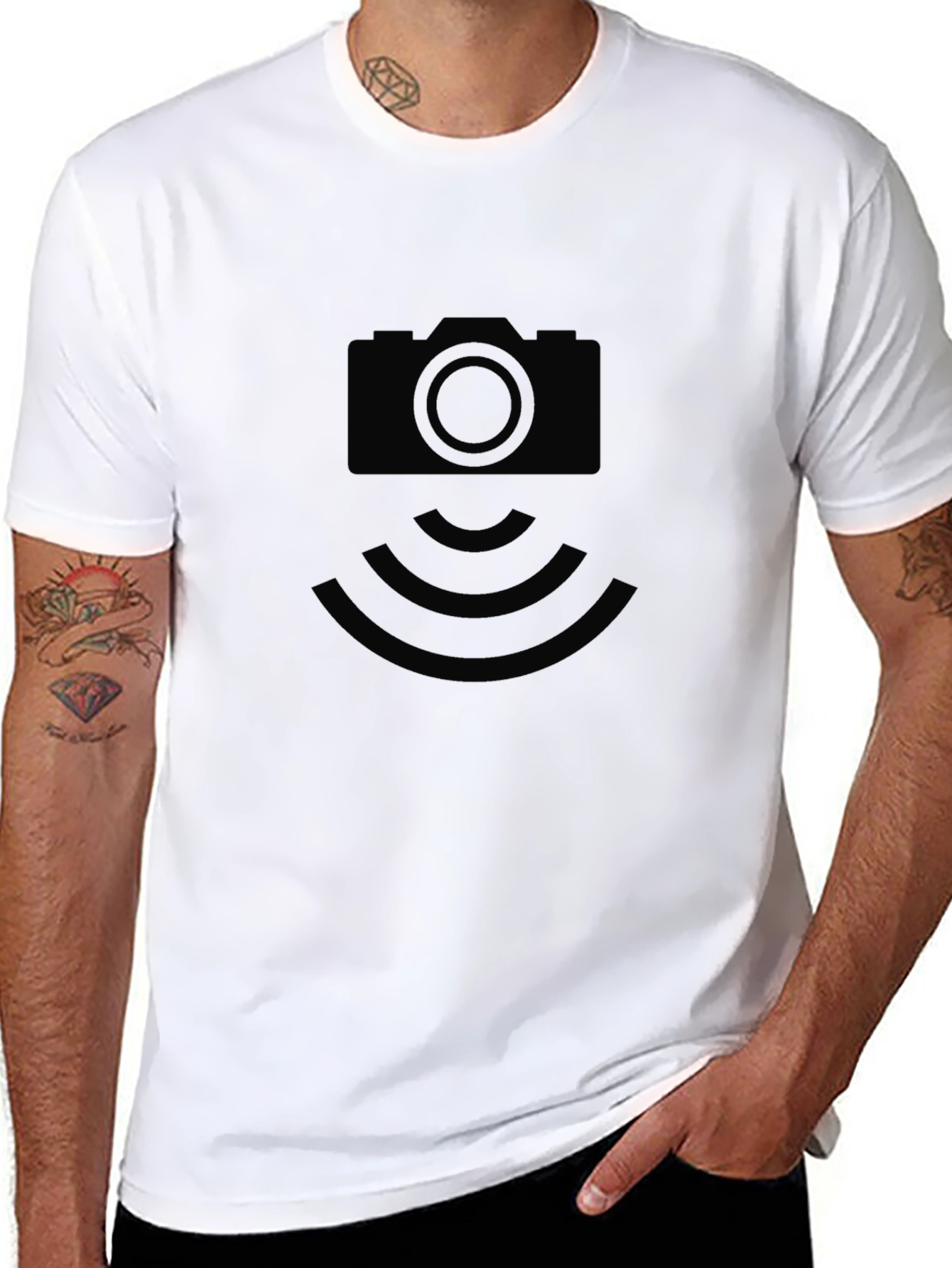 Camera Icon T-Shirt - Black Modern Design