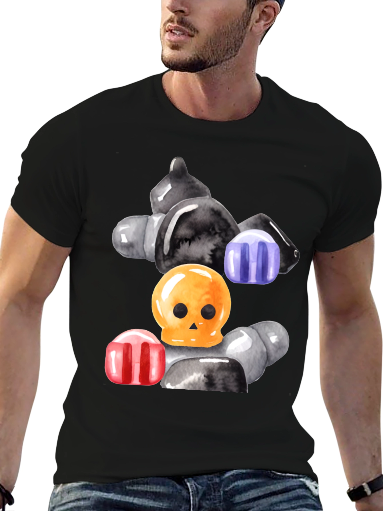 Candy Skull Graphic Tee - Spooky Sweet Style!