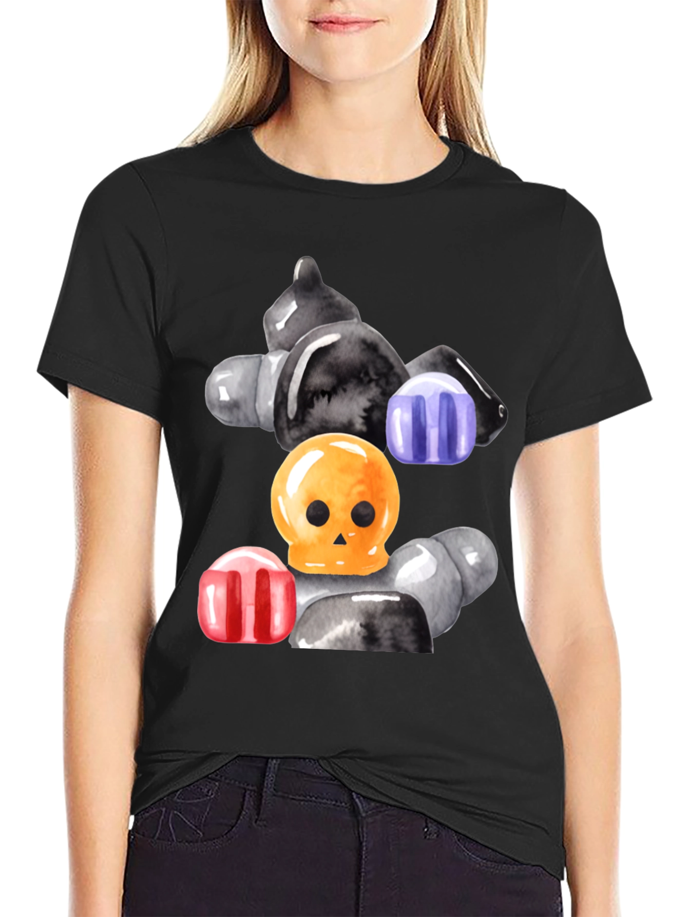Candy Skull Graphic Tee - Spooky Sweet Style!