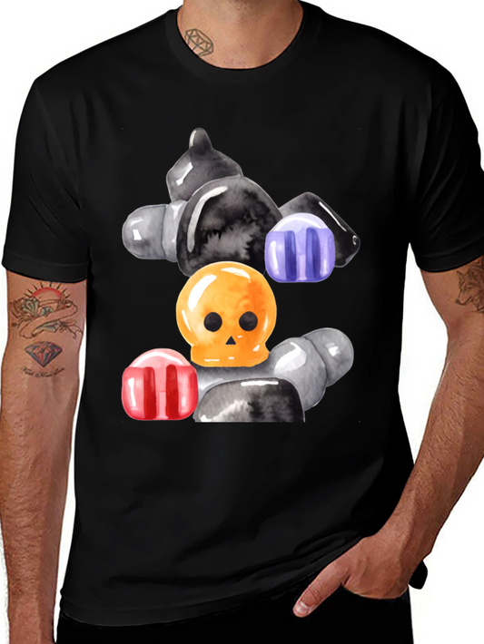 Candy Skull Graphic Tee - Spooky Sweet Style!