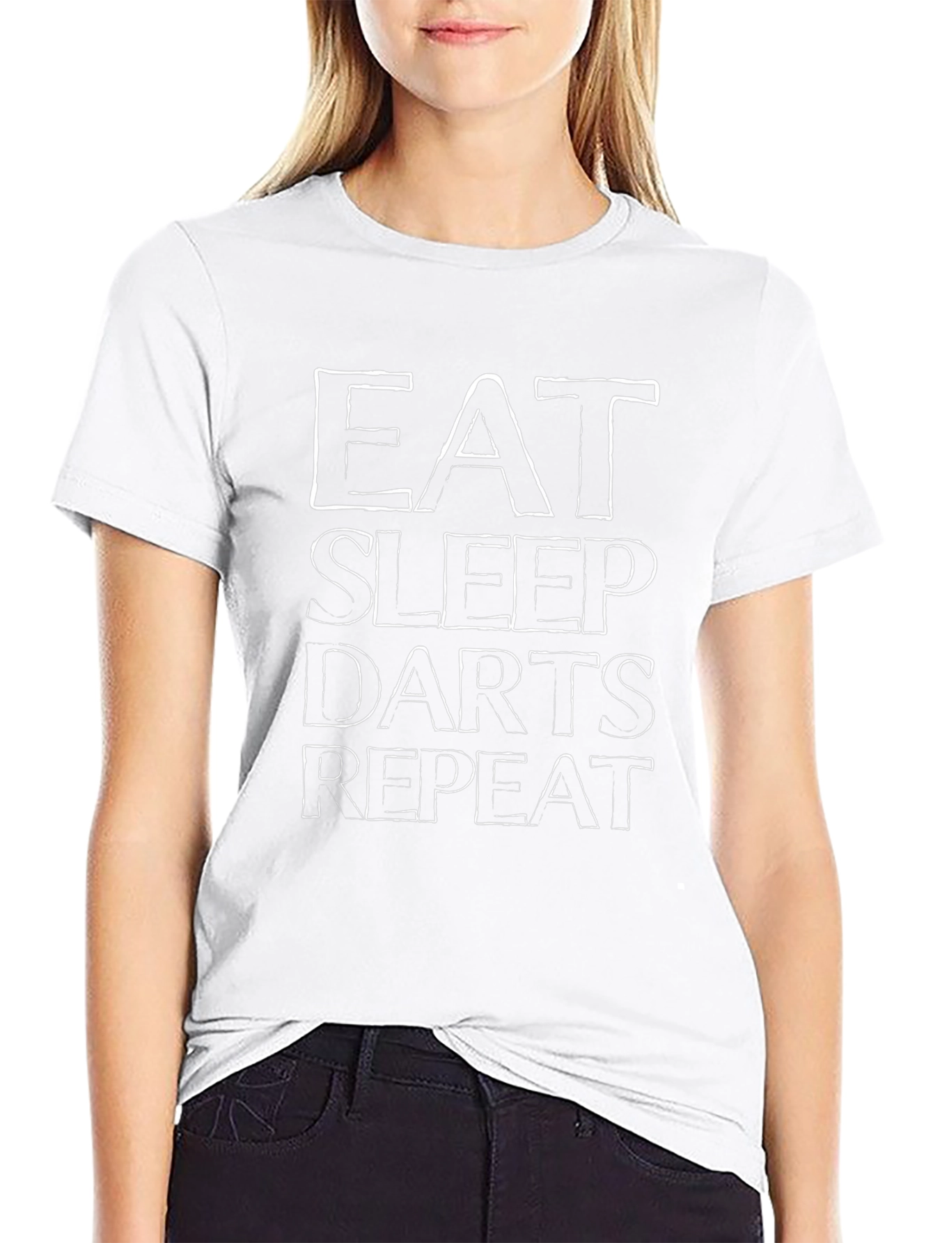 Eat Sleep Darts Repeat Black T-Shirt
