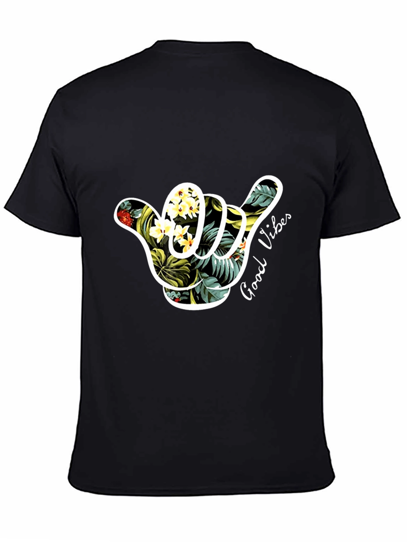 Tropical Vibes Graphic Tee - Black