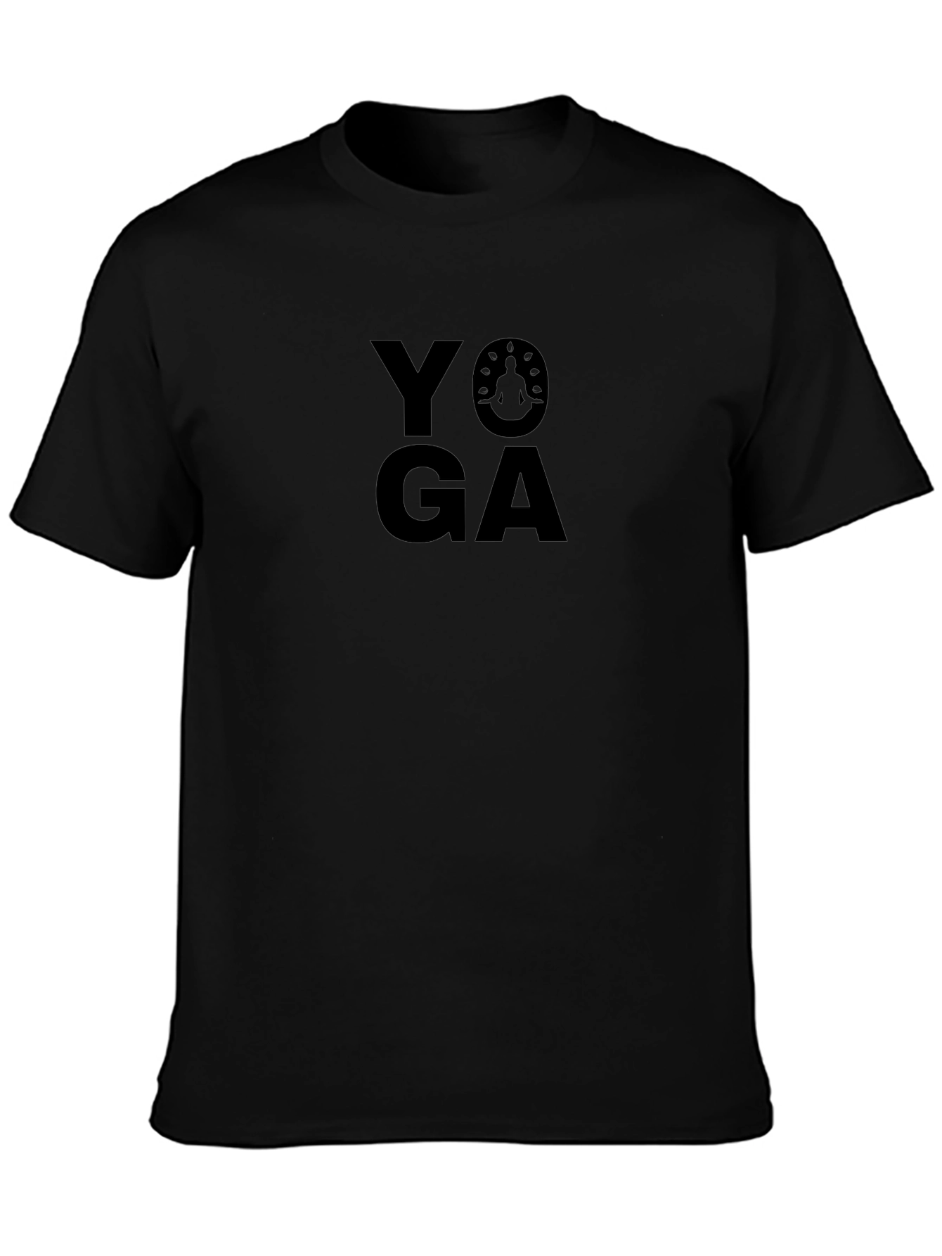 Yoga Graphic Print Black T-Shirt