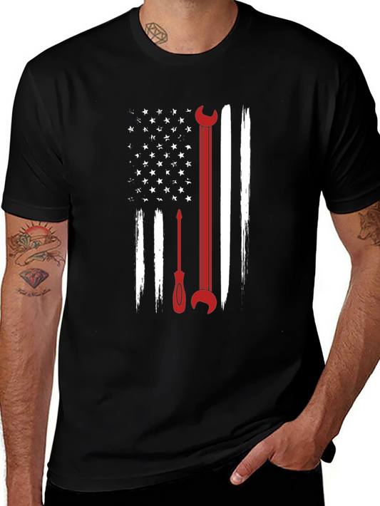 American Flag Mechanic T-Shirt