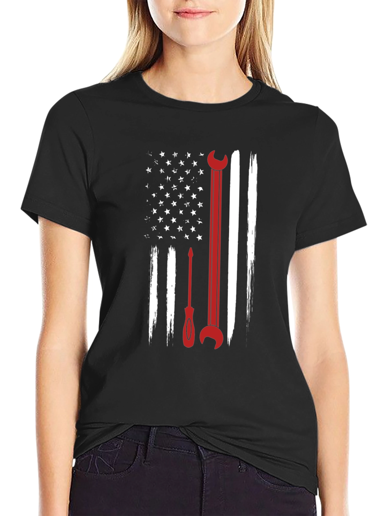 American Flag Mechanic T-Shirt