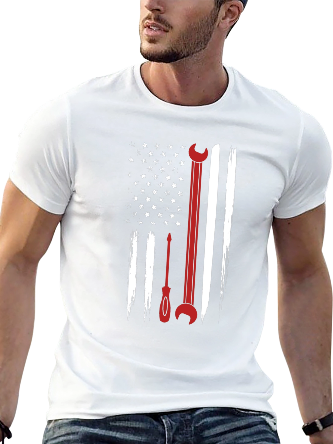 American Flag Mechanic T-Shirt