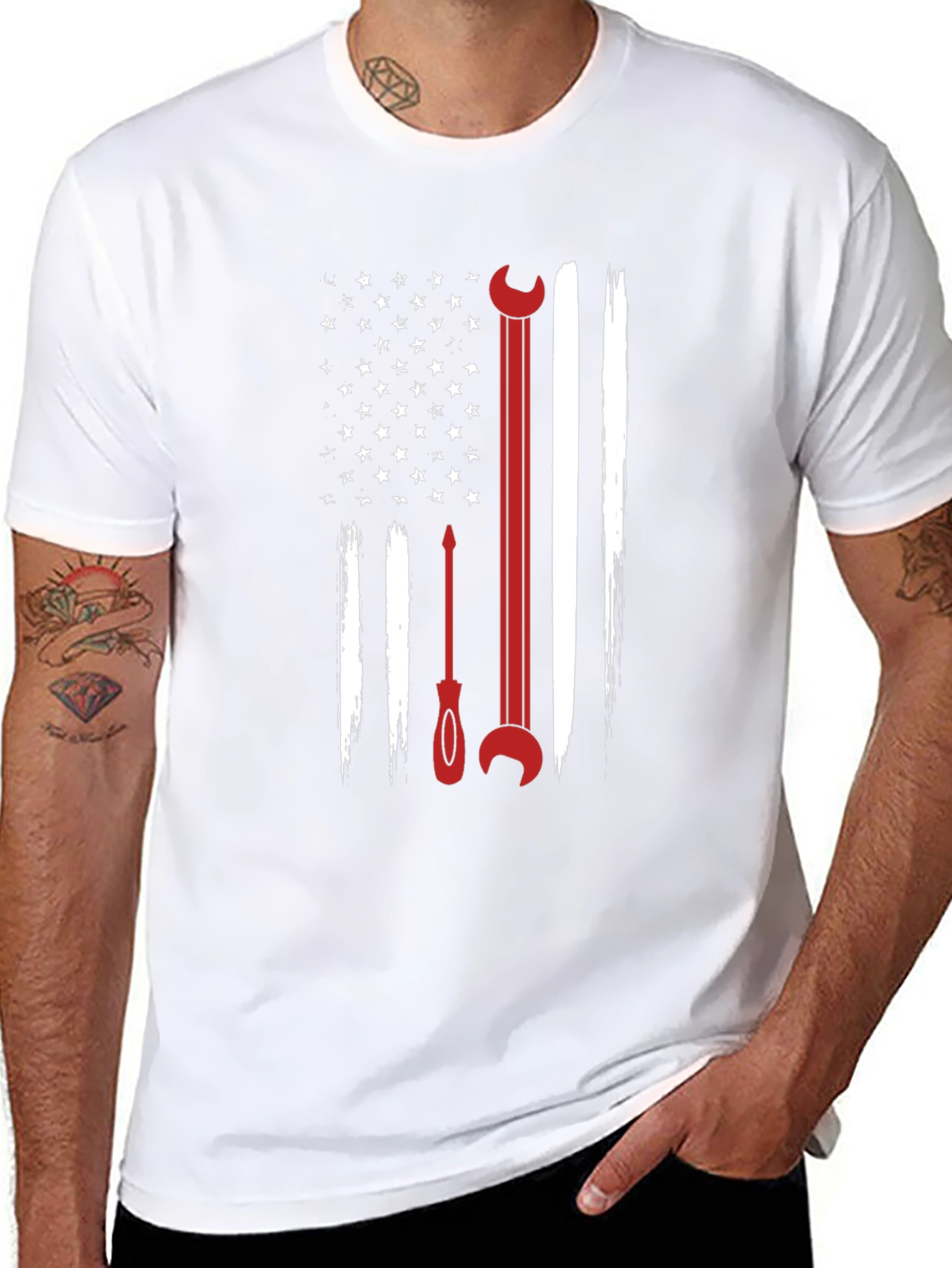American Flag Mechanic T-Shirt