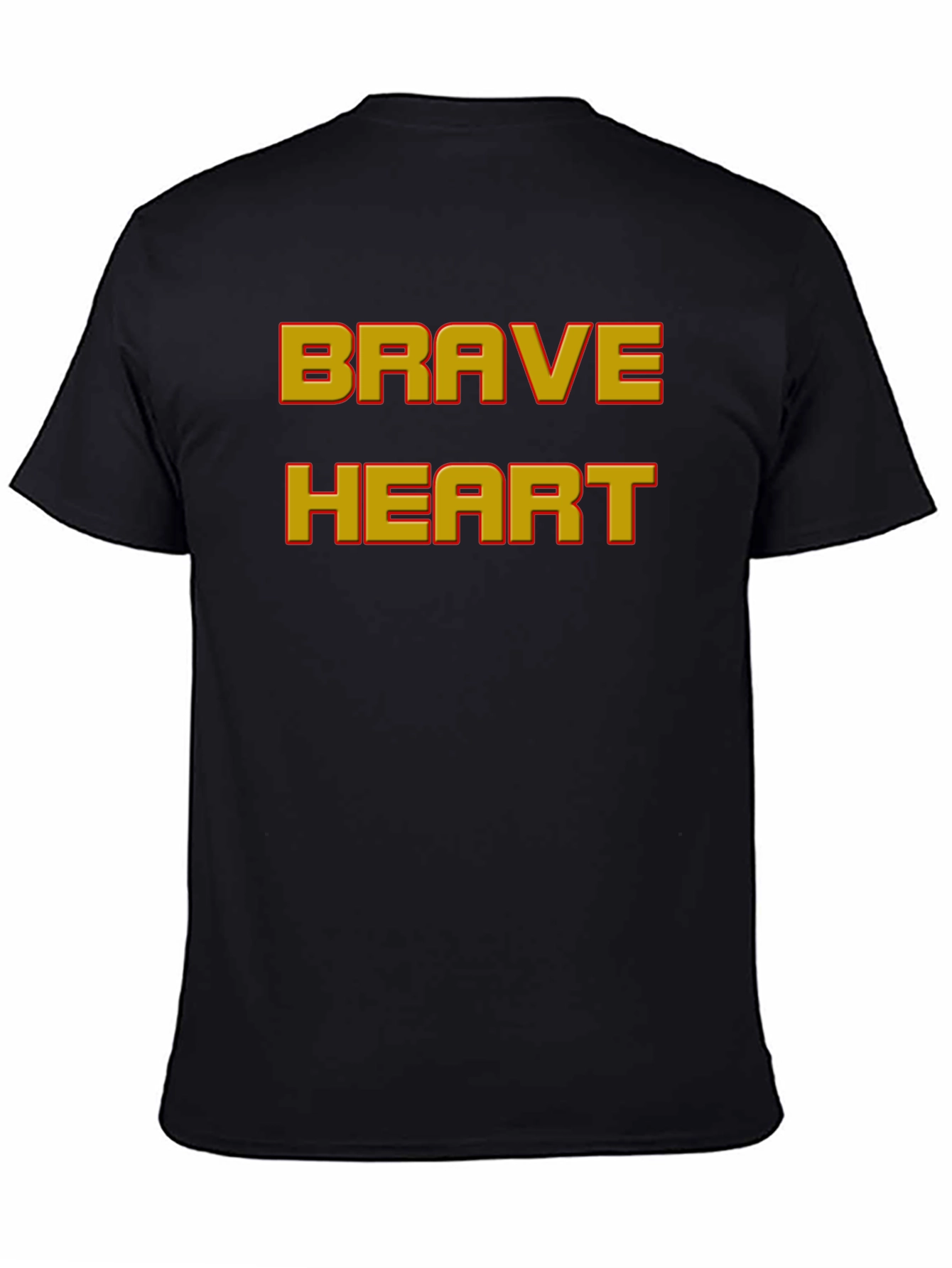 Brave Heart Graphic Print Black T-Shirt