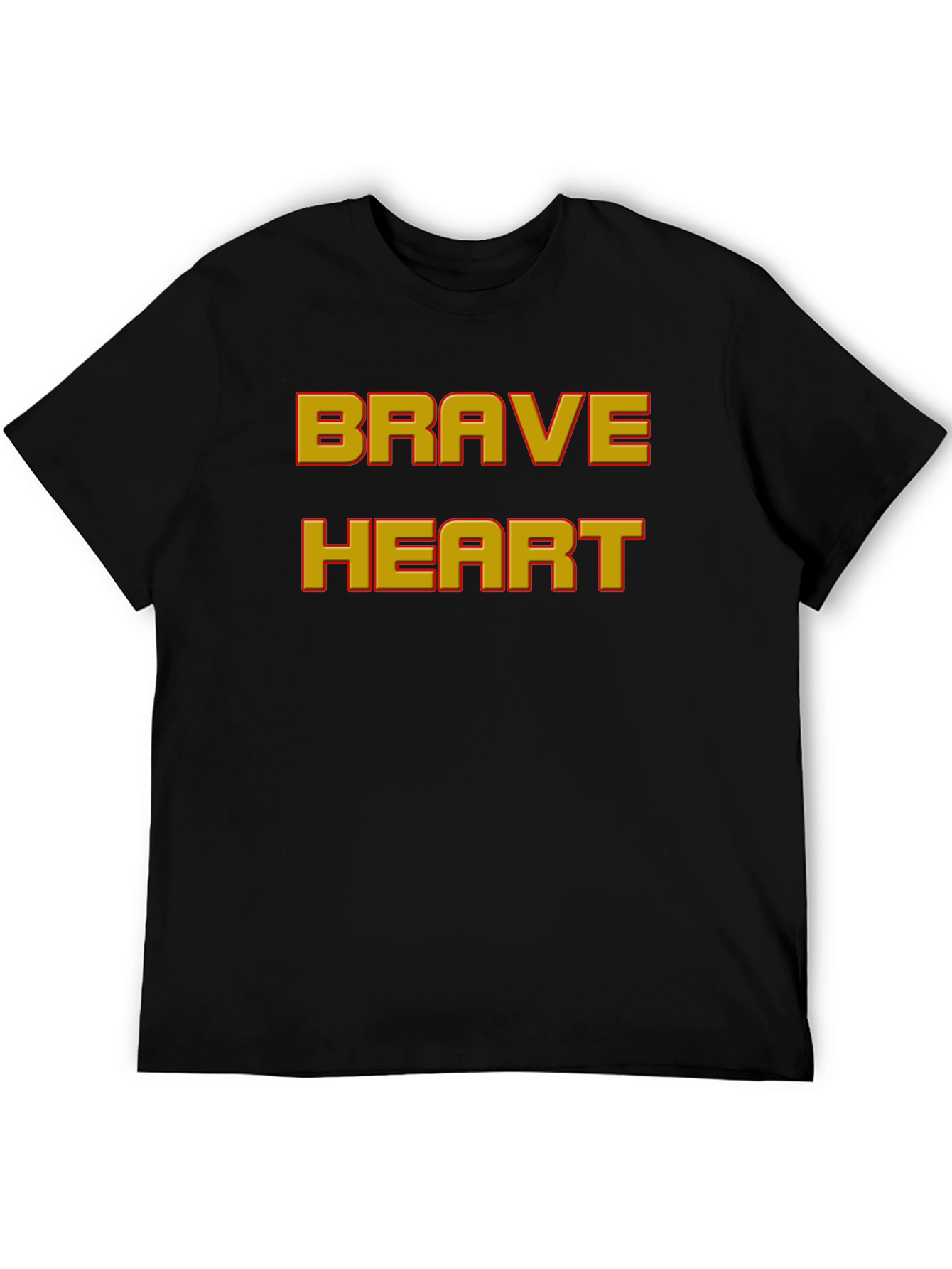 Brave Heart Graphic Print Black T-Shirt