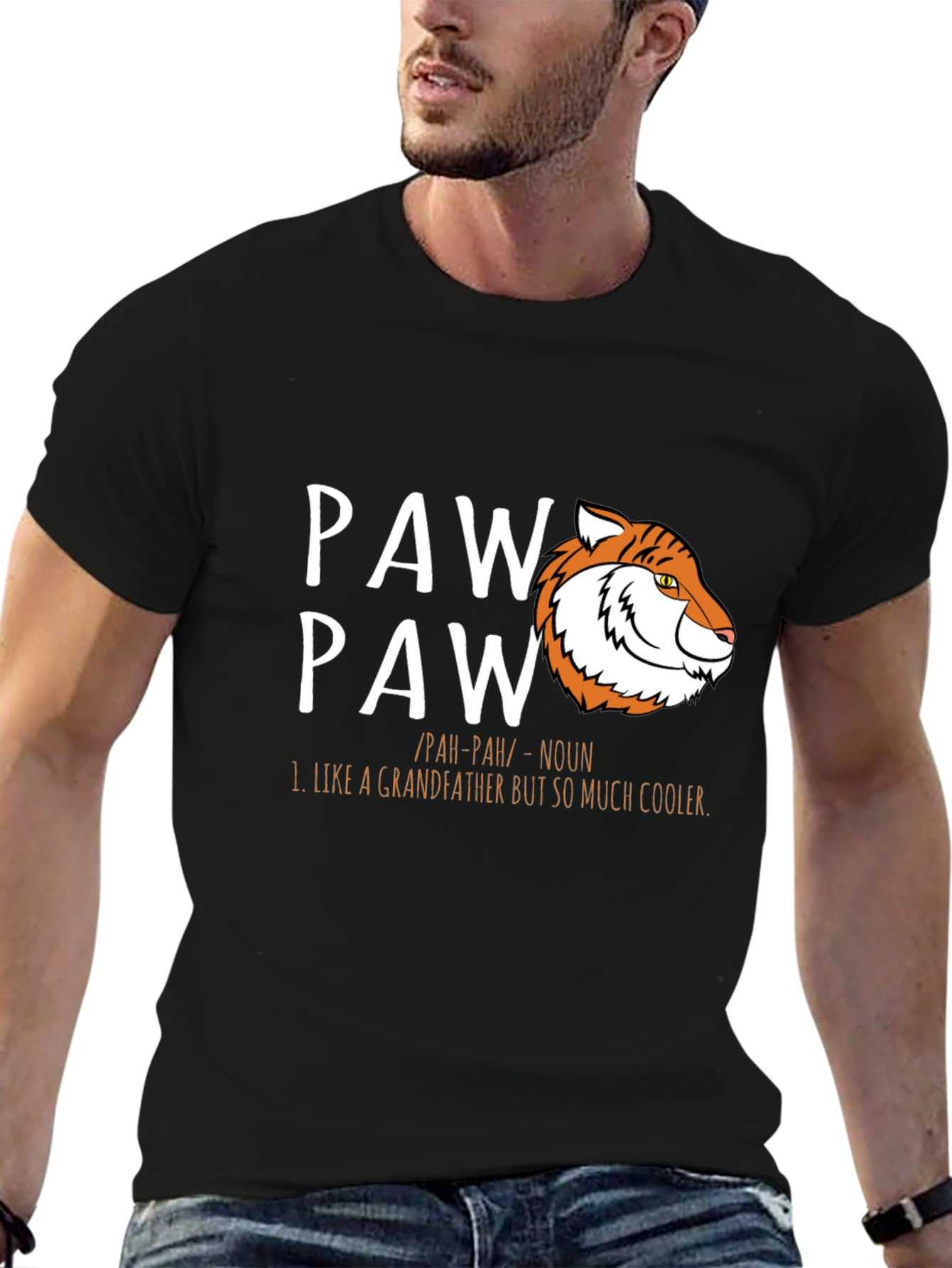 Cool Paw Paw Tiger Graphic T-Shirt