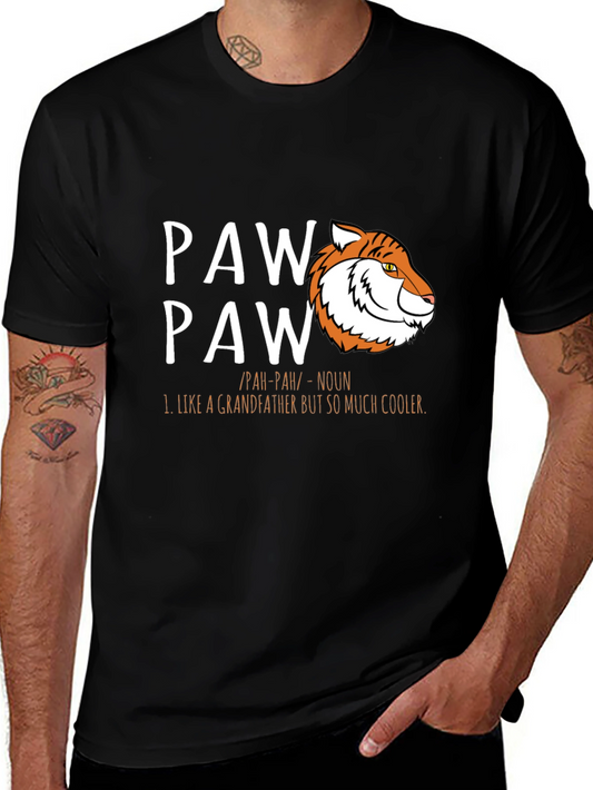 Cool Paw Paw Tiger Graphic T-Shirt