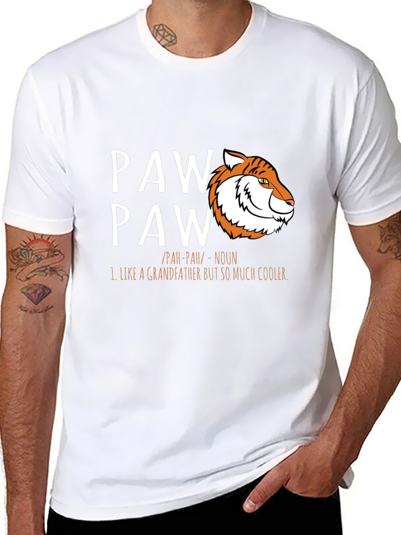 Cool Paw Paw Tiger Graphic T-Shirt