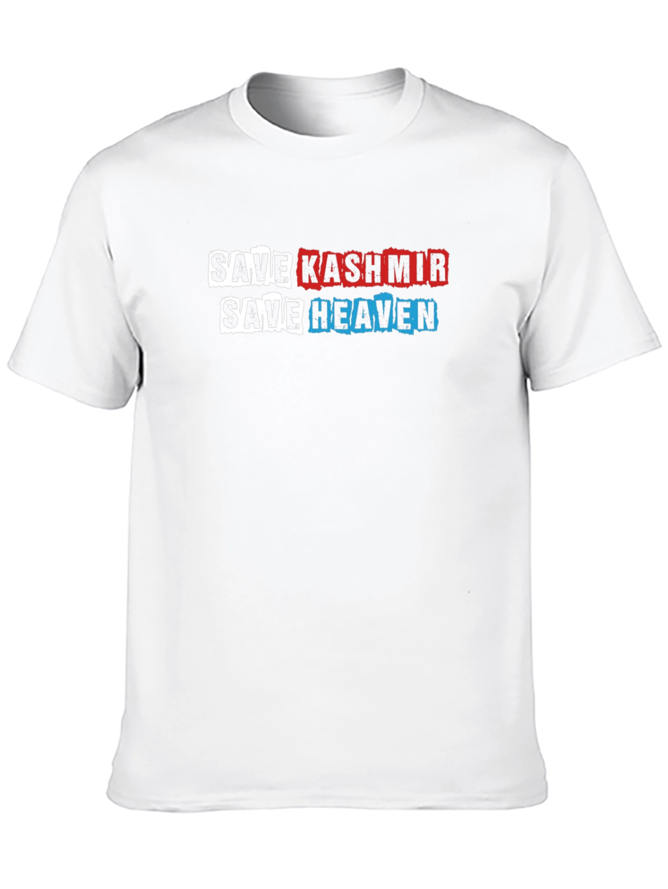 Save Kashmir Save Heaven Graphic Print Black T-Shirt