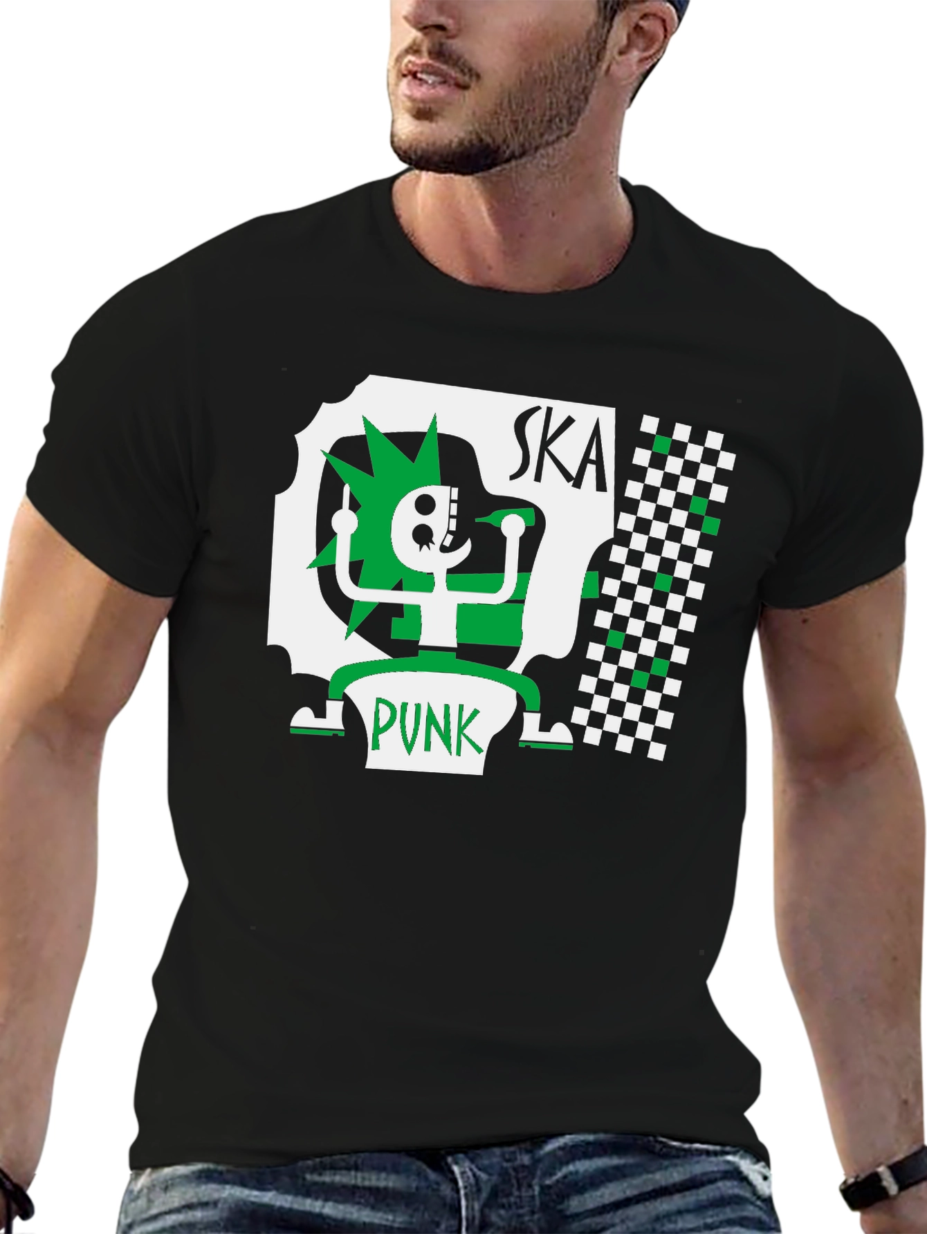 Ska Punk Graphic Tee - Black Cotton T-Shirt