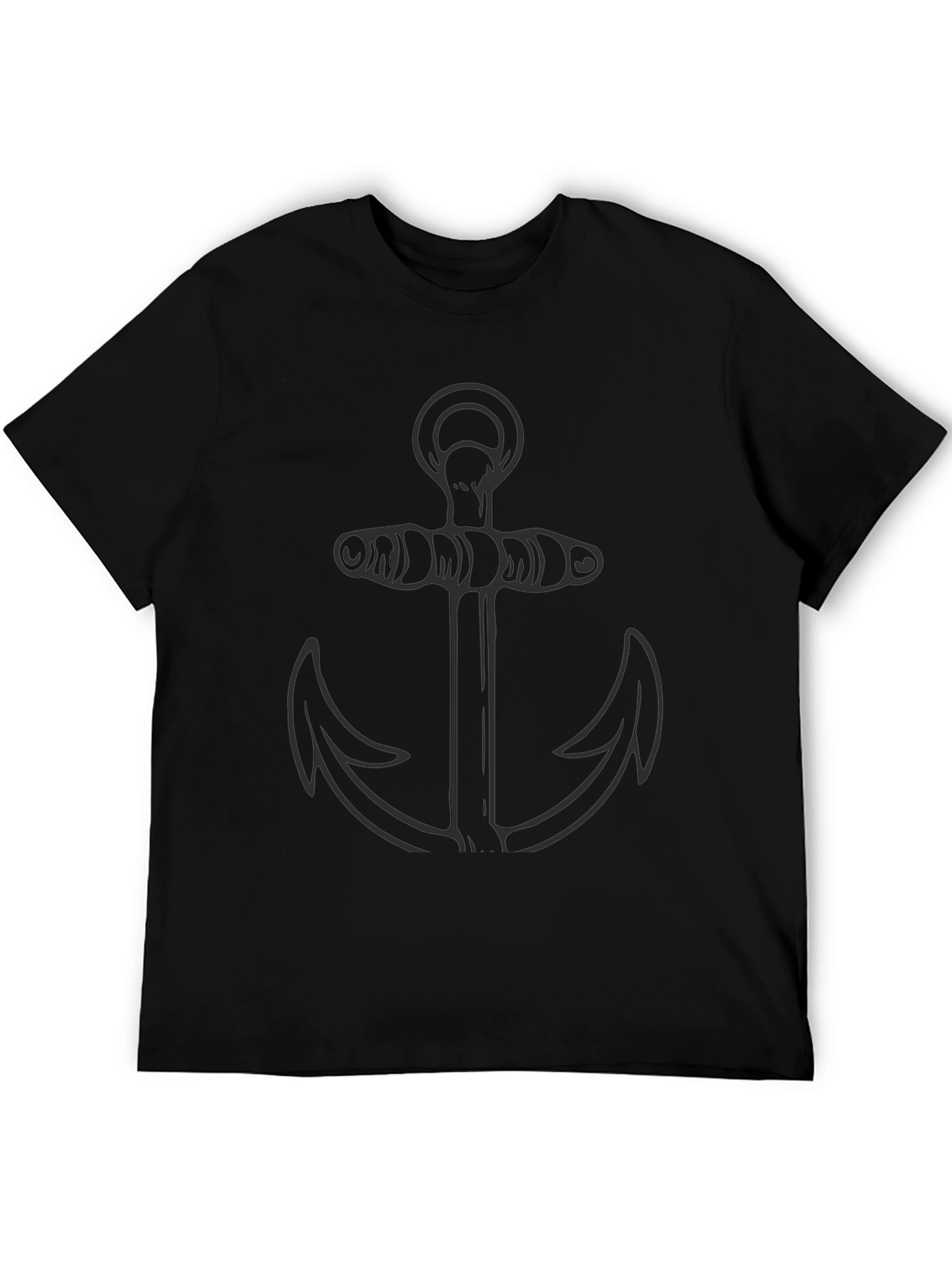 Anchor Graphic Black T-Shirt - Nautical Style
