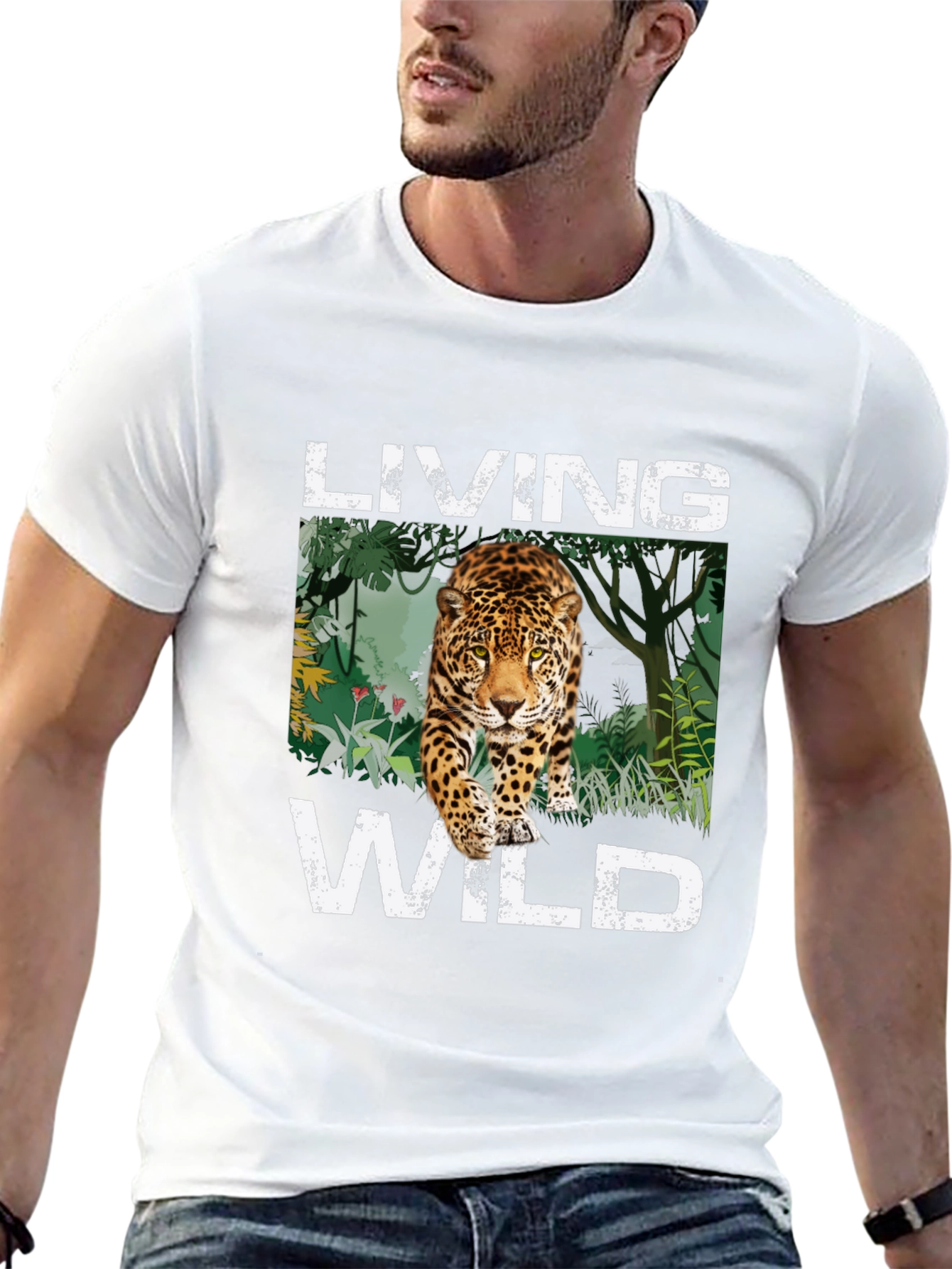 Living Wild Jaguar Graphic Tee - Black