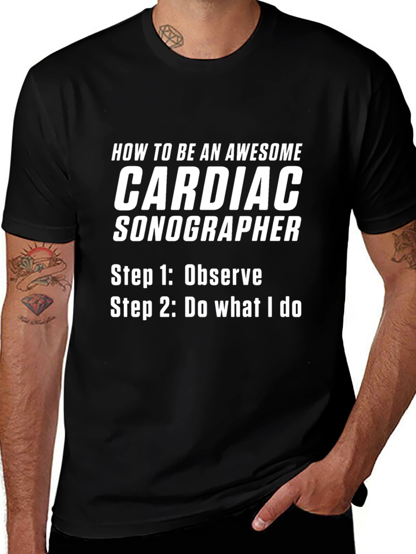 Awesome Cardiac Sonographer Black T-Shirt