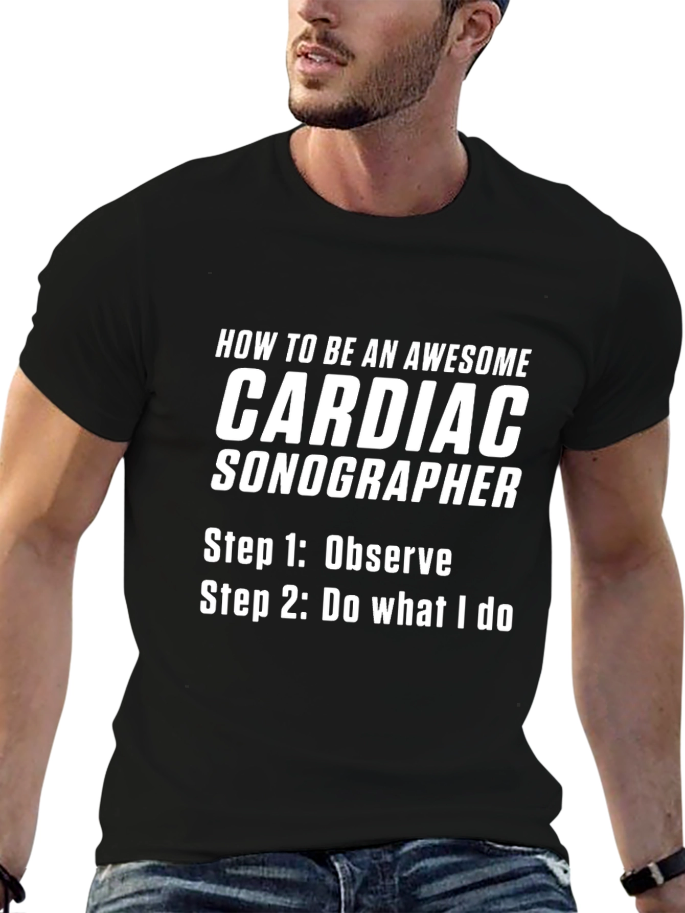 Awesome Cardiac Sonographer Black T-Shirt