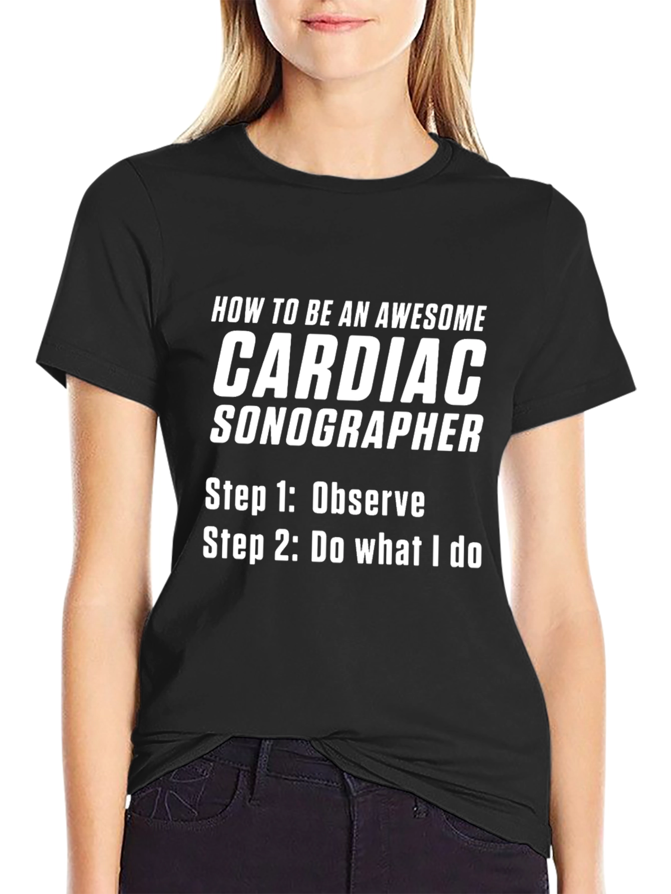 Awesome Cardiac Sonographer Black T-Shirt