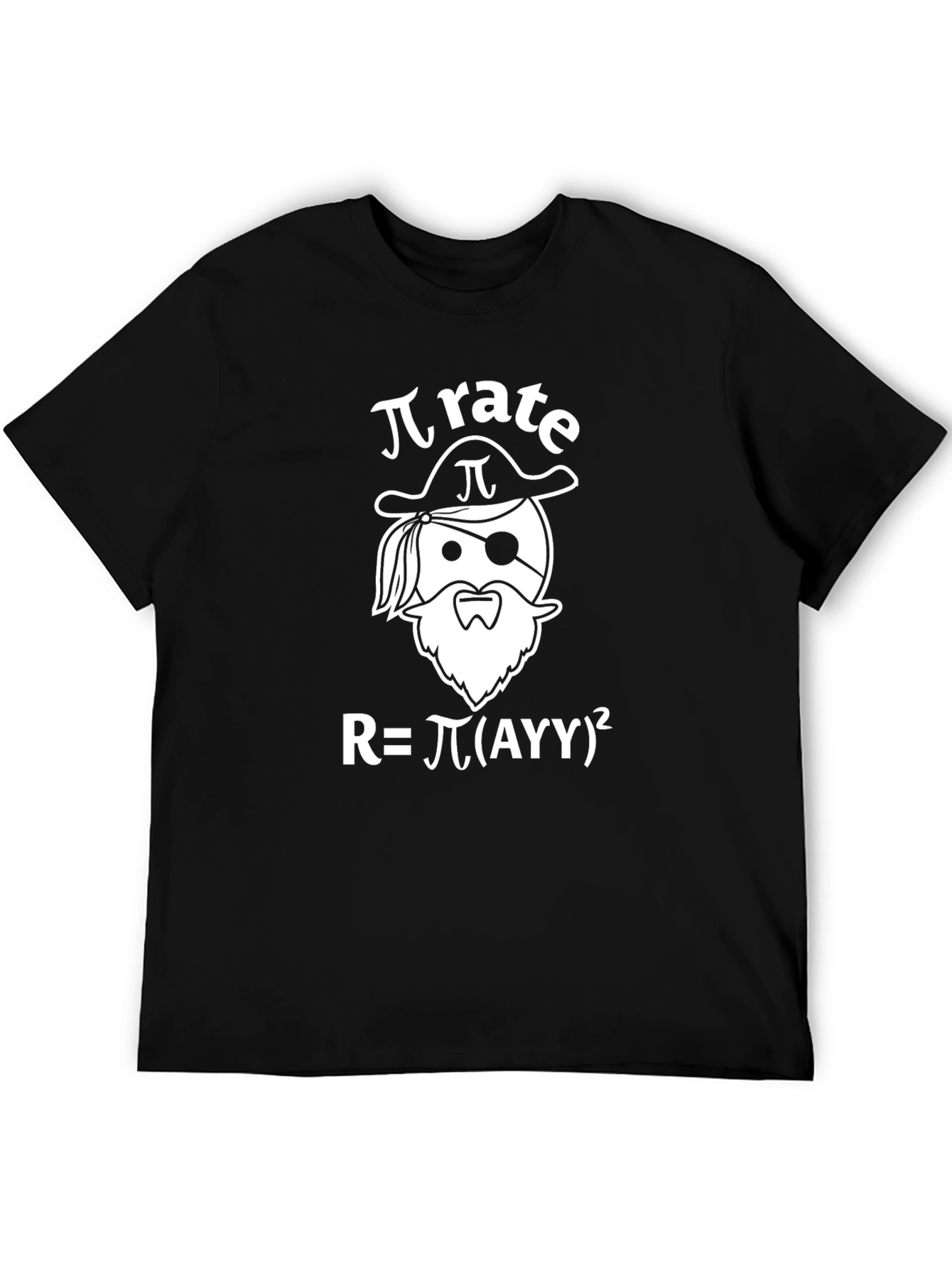 Pi-rate Funny Math Pun Black T-Shirt