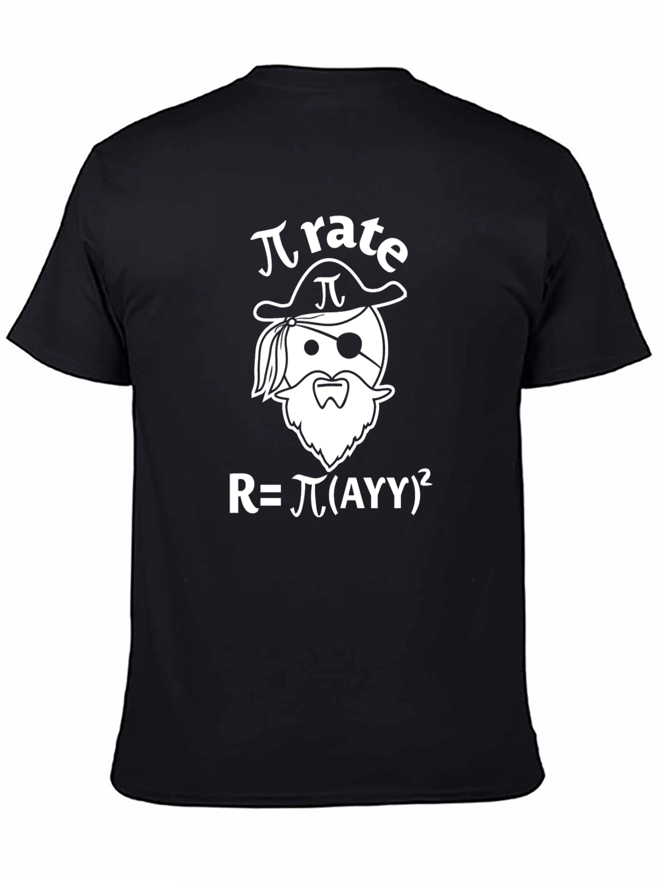 Pi-rate Funny Math Pun Black T-Shirt